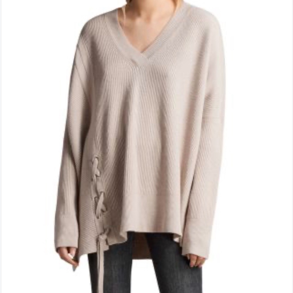 AllSaints Able Lace-up Sweater
